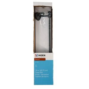 Moen Sienna 18 in Towel Bar Black Twisted Metal DN4918BK Bathroom Hardware